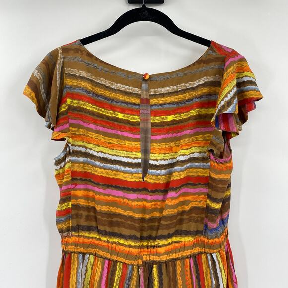 Anthropologie Eva Franco Carnival Multicolor Striped Tie Waist Romper Womens S - Picture 6 of 9